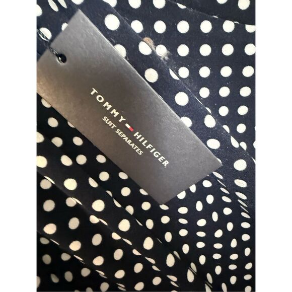 Tommy Hilfiger Sleeveless Dot Blouse Midnight/Ivory XL NWT - Picture 2 of 5